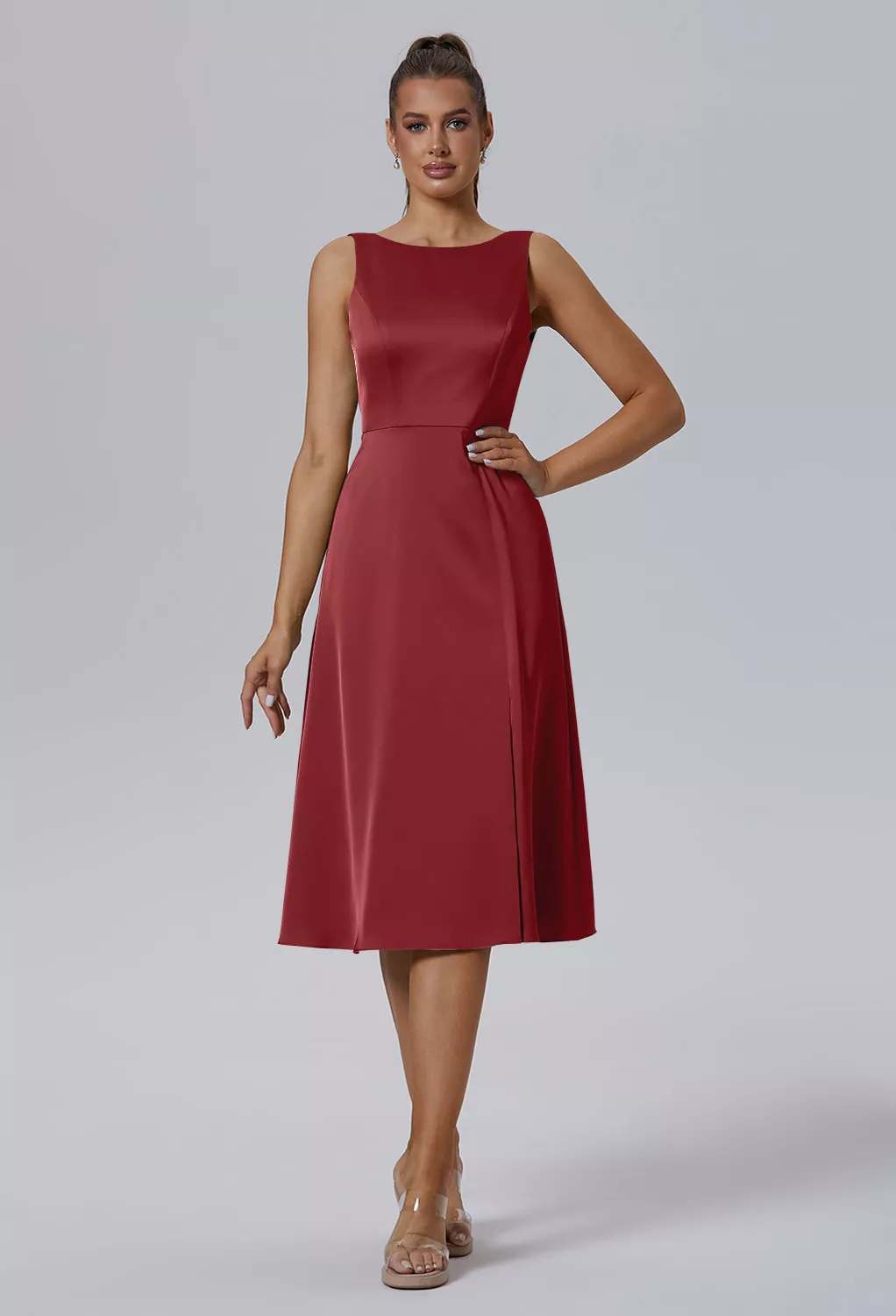 AW Ixajaw Burgundy  Cocktail Wedding Guest Dresses